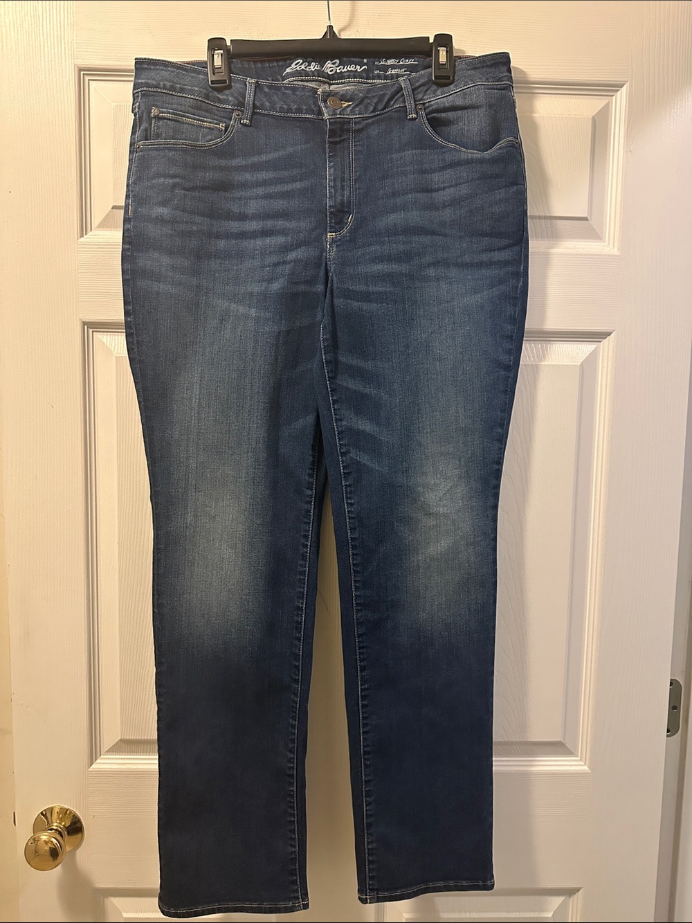 Women's Eddie Bauer Slightly Curvy Straight Leg Denim Jeans - Size 16